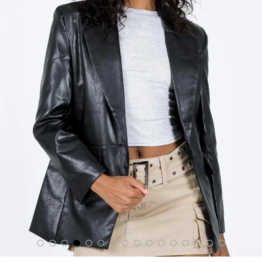 Princess Polly black leather jacket size medium/ large